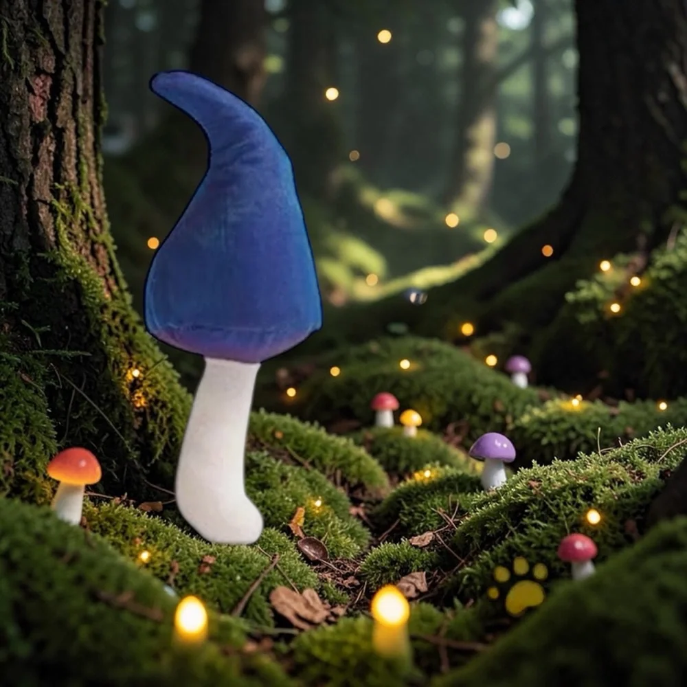 Mushroom Catnip Cat Toys, Catnip & Silvervine Chew Toy, Blue Fairytale Mushroom